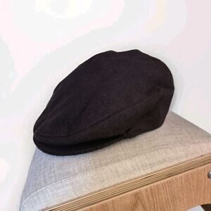 Panizza Italy Newsboy Cabbie Baker Flat Cap Wool Hat Cashmere Brown Sz 57